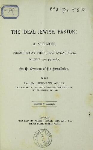 The ideal Jewish pastor